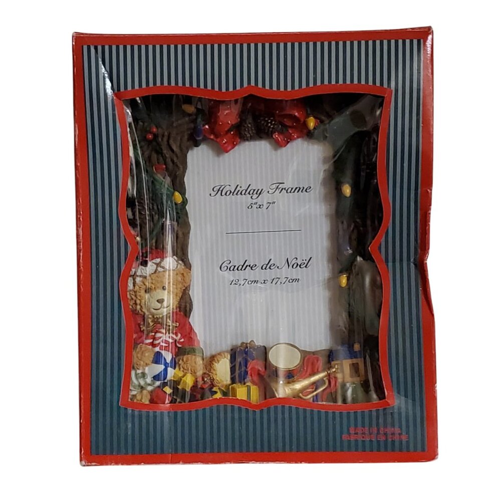 Christmas Holiday Photo Frame Teddy Bear Toys Lights